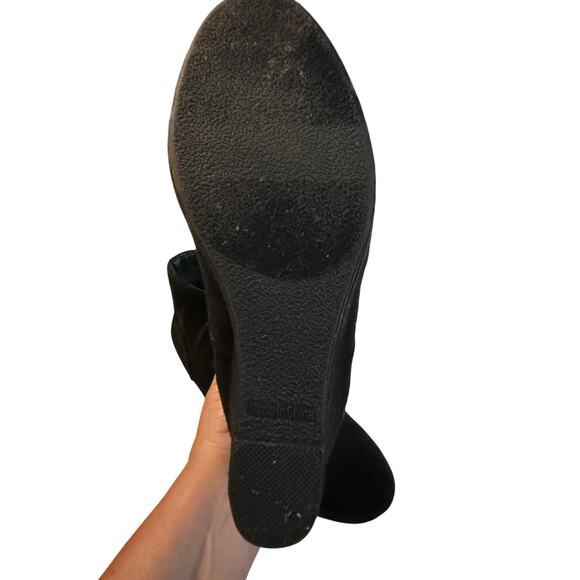 Report Black Suede Wedge Booties Women's Size 9 Fringe Tassel Ties - Picture 10 of 13